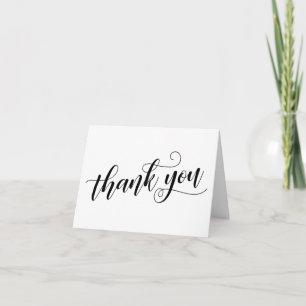 Carte De Remerciements Typographie subtile et chic de remerciement avec é
