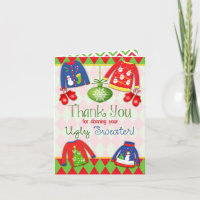 Ugly Christmas Sweater Thank You Card