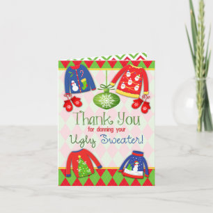Carte De Remerciements Ugly Christmas Sweater Thank You Card