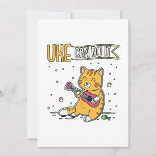 Carte De Remerciements UKE Peut Le Faire Ukulele Ukelele Cat Guitare Musi