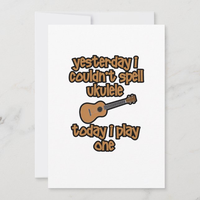 Carte De Remerciements Ukulele Original Drôle (Devant)