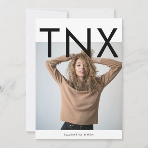 Carte De Remerciements Ultra Modern Bold Big TNX Simple Graduate