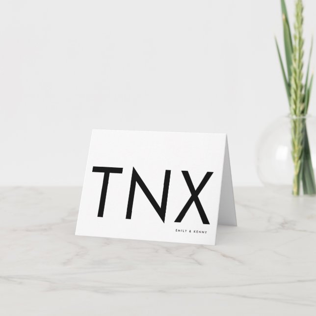 Carte De Remerciements Ultra moderne Gras Big TNX Simple (Devant)