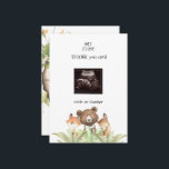 Carte De Remerciements Ultrasound Baby Boy Funny Woodland<br><div class="desc">Carte de remerciements Baby shower photo Ultrasound. La perspective du bébé. Merci du bébé. Des animaux qui dorment dans le bois. Mon garçon. Vite.</div>