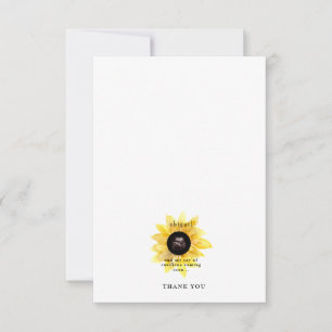 Carte De Remerciements Ultrasound simple Sunflower Baby shower mou