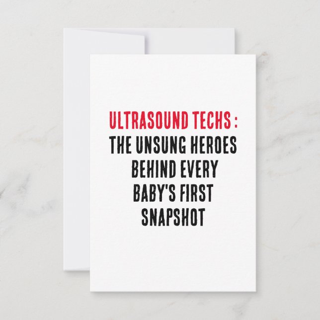 Carte De Remerciements Ultrasound techs : Les héros méconnus derrière cha (Devant)