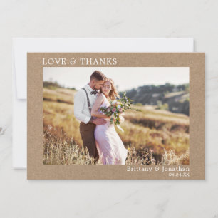 Carte De Remerciements Un amour minimaliste moderne grâce à Mariage Kraft