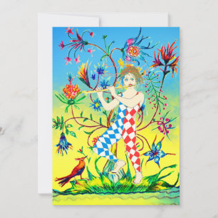 Carte De Remerciements Un arbre de vie et un musicien