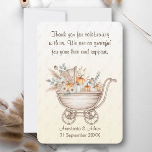 Carte De Remerciements Un Baby shower Boho Un Peu Citrouille