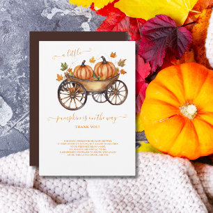 Carte De Remerciements Un Baby shower D'Automne Un Peu Citrouille Neutre