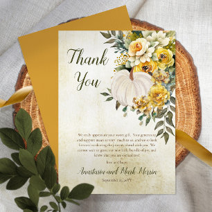 Carte De Remerciements Un Baby shower Floral D'Or Une Récolte Un Peu Citr
