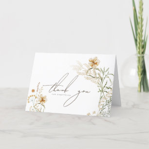 Carte De Remerciements Un Baby shower Floral Petites Filles Fleurs sauvag