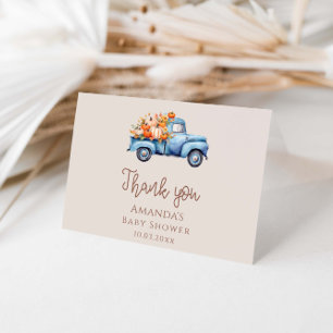 Carte De Remerciements Un Baby shower Garçon Un Peu Citrouille