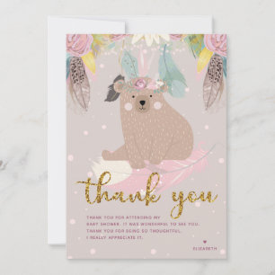 Carte De Remerciements Un Baby shower sauvage