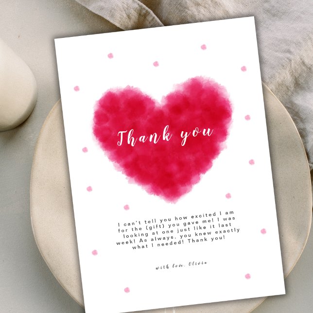 Carte De Remerciements Un Baby shower un peu amoureux des Valentines roug (A Little Sweetheart Red Valentines Baby Shower Thank You Card)