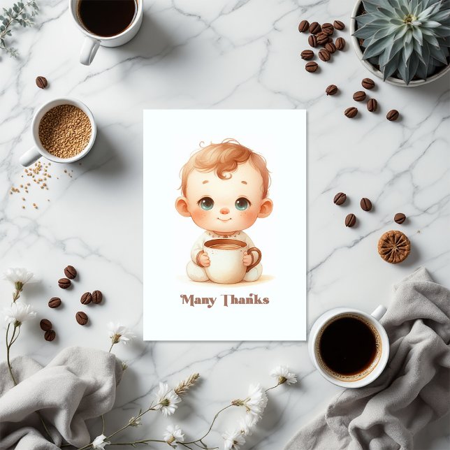Carte De Remerciements Un bébé brasse du Baby shower (A Baby is Brewing Baby Shower Thank You Card)