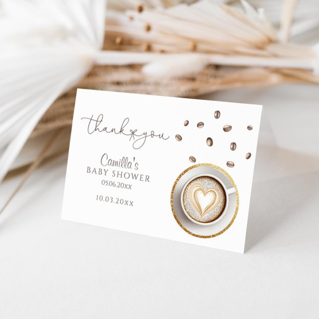 Carte De Remerciements Un Bébé Brasse Du Baby shower De Café (Créateur téléchargé)