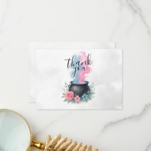 Carte De Remerciements Un bébé brasse rose et bleu cauldron