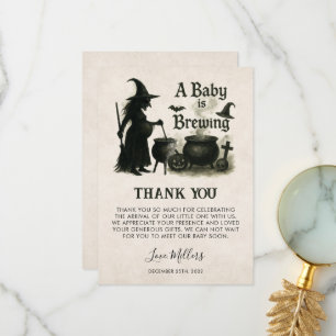 Carte De Remerciements Un bébé brasse un Baby shower d'Halloween