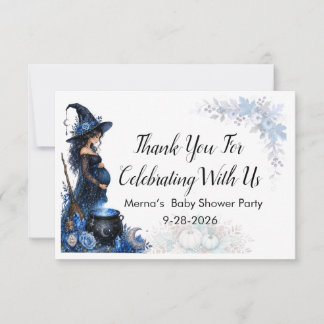 Carte De Remerciements Un bébé est en train de mijoter blue Baby Shower