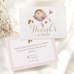 Carte De Remerciements Un bébé prépare du café Fête prénatale bébé fille