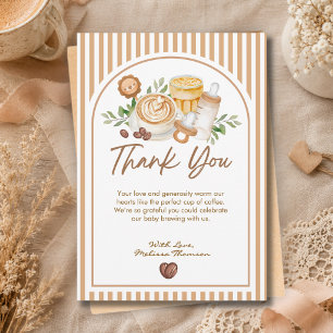 Carte De Remerciements Un bébé prépare un café Remerciement pour Baby Sho