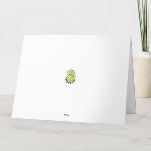 Carte De Remerciements un cachemire jaune et vert avec feuilles et fleurs