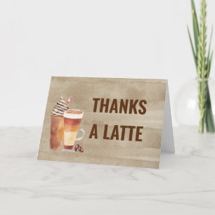 Carte De Remerciements Un café en latte est à votre disposition