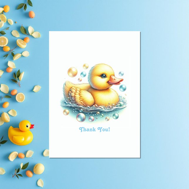 Carte De Remerciements Un Canard chanceux Anniversaire (One Lucky Duck Birthday Thank You Card)
