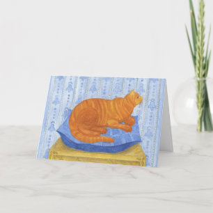 Carte De Remerciements Un chat sur le coussin