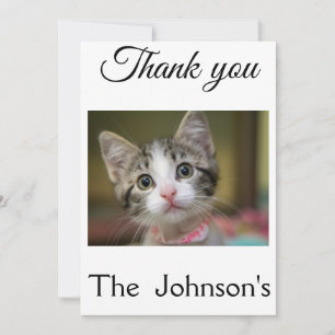 Carte De Remerciements Un chaton mignon avec des yeux verts