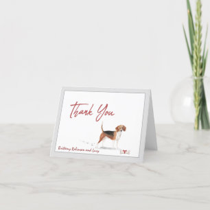 Carte De Remerciements Un chien animal de compagnie Beagle mignon Personn