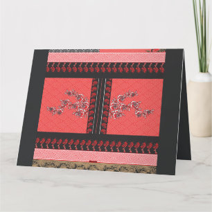 Carte De Remerciements un design de papier peint rouge et noir
