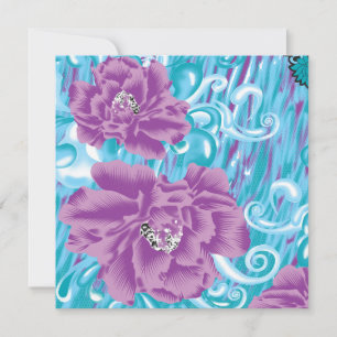 Carte De Remerciements Un design textile dynamique avec violet et turq
