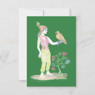 Carte De Remerciements Un dessin au crayon de couleur d'une femme
