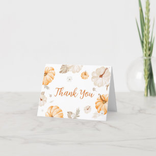 Carte De Remerciements Un doux Baby shower d'automne Citrouille