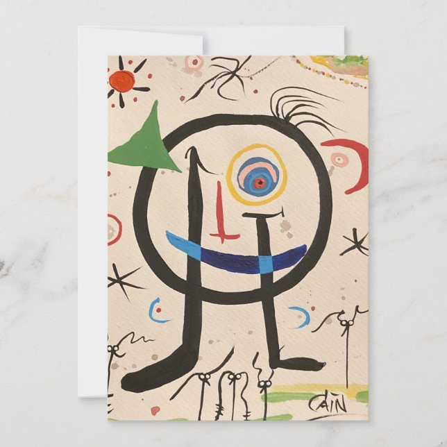 Carte De Remerciements Un hommage à Miró (Devant)