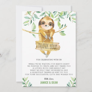 Carte De Remerciements Un joli Baby shower de verdure