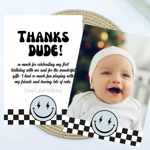 Carte De Remerciements Un joyeux Dude Blue Photo Anniversaire