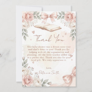 Carte De Remerciements Un livre de chapitre histoire Fille Baby Shower