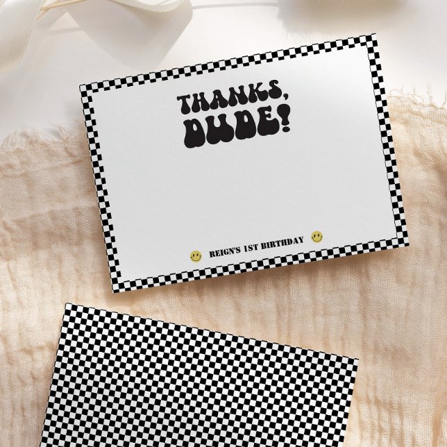 Carte De Remerciements Un mec heureux | Boys Rad Kids 1er anniversaire (Créateur téléchargé)