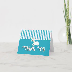 Carte De Remerciements Un mouton mignon motif rayé bleu sarcelle Aqua