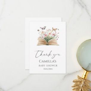 Carte De Remerciements Un nouveau Baby shower de livre d'histoires