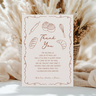 Carte De Remerciements Un pain dans le Baby shower de boulangerie au four