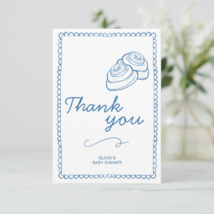Carte De Remerciements Un pain dans le Baby shower du four Rustique