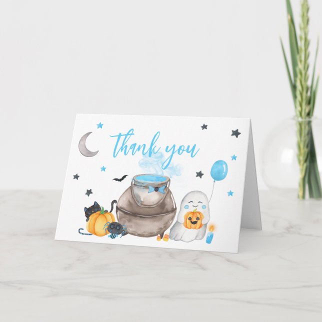 Carte De Remerciements Un petit Baby shower Boo Halloween (Devant)