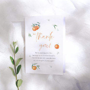 Carte De Remerciements Un Petit Baby shower De Citrus Orange Cutie