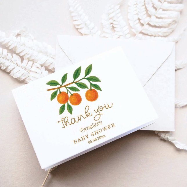 Carte De Remerciements Un petit Baby shower de Clementine Cutie (Créateur téléchargé)