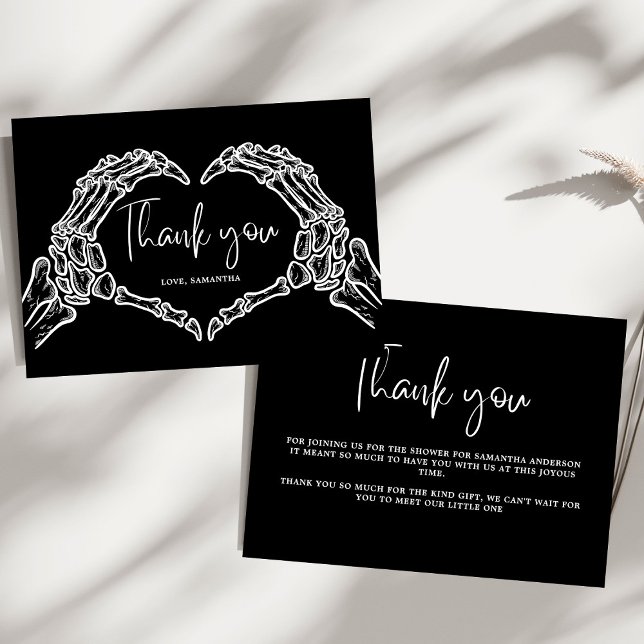 Carte De Remerciements Un petit Baby shower d'Halloween au crâne (Créateur téléchargé)