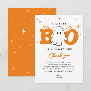 Carte De Remerciements Un Petit Baby shower D'Halloween Boo Cute Ghost